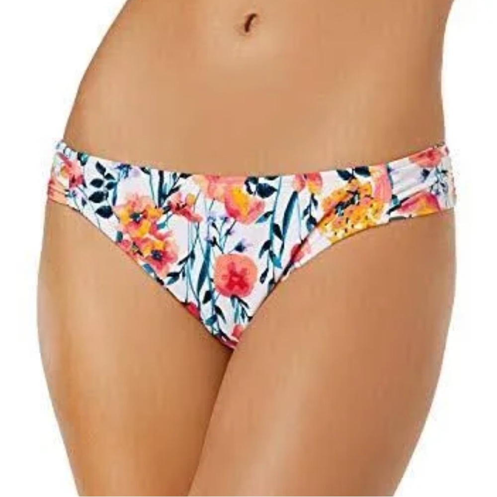Hula Honey White Pink in Such a Fleury Printed Side-Tab Bikini Bottom. Size S